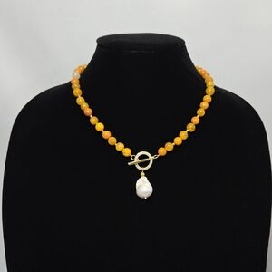 Iris & Lily Freshwater Pearl Genuine Gemstone Beaded Necklace #950